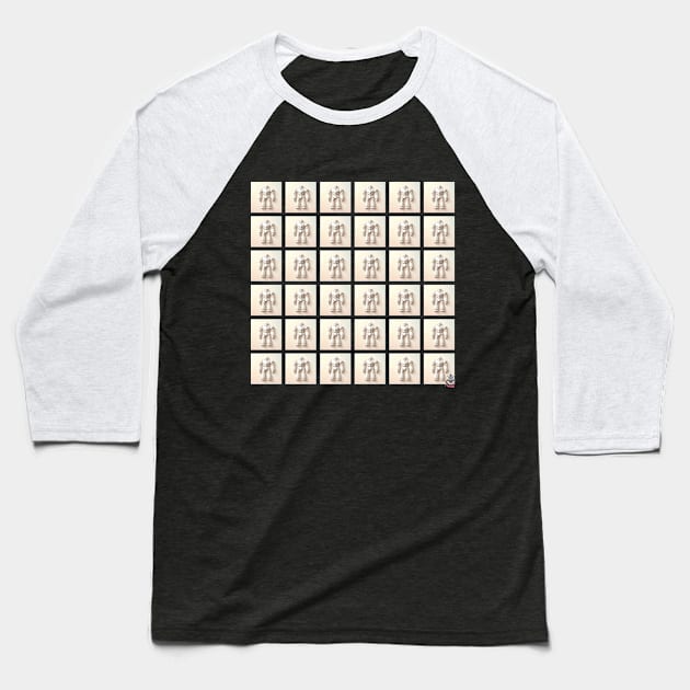 Modern Geometric Origami Bot Tee 3 Baseball T-Shirt by Robot Tees